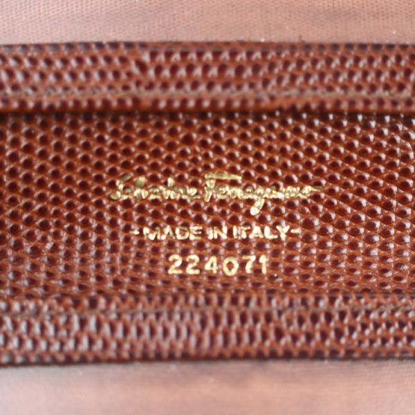 2012053002109 9 Salvatore Ferragamo Vala Lizard Calf Pass Case Brown