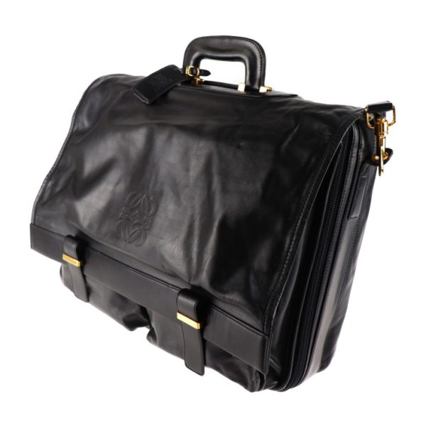 2012083007153 2 Loewe Anagram Leather Briefcase Black