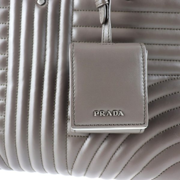 2012083007155 7 Prada Diagram Leather Handbag Gray