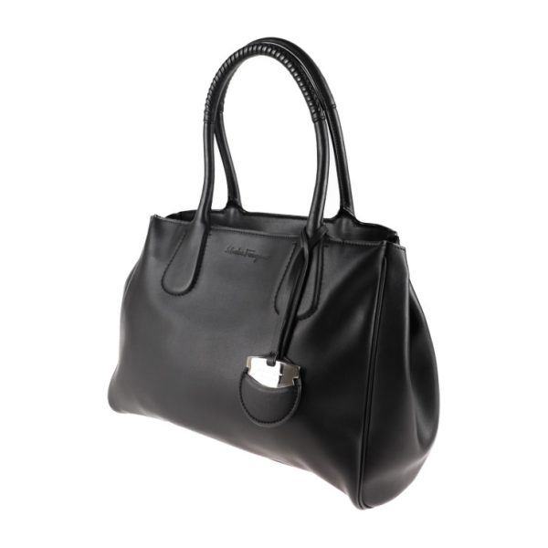 2012083007159 2 Salvatore Ferragamo Nolita Leather Tote Bag Black