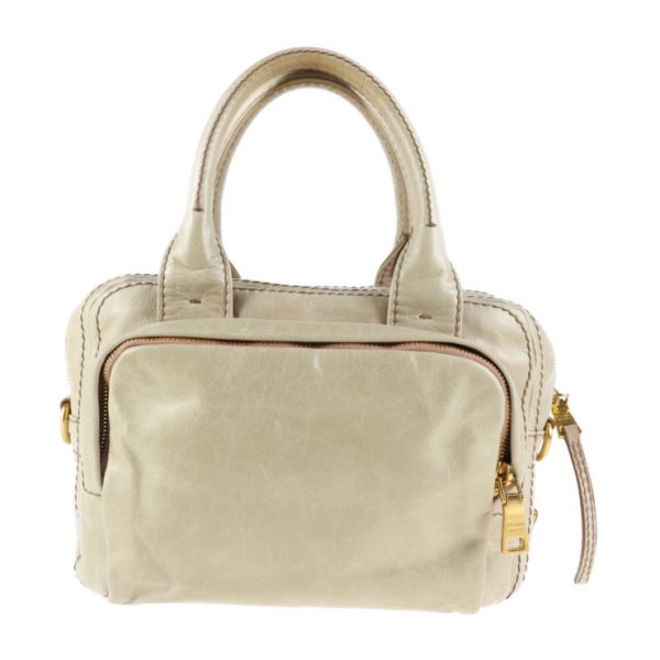 2012083007163 1 Prada Leather Handbag Beige Pink