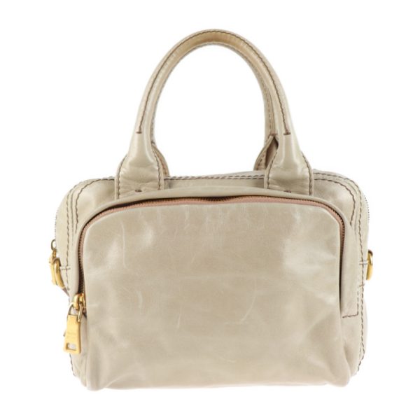 2012083007163 3 Prada Leather Handbag Beige Pink