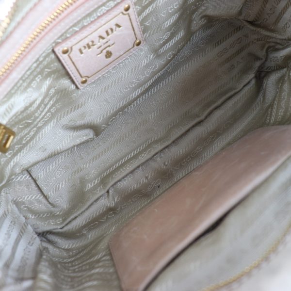 2012083007163 8 Prada Leather Handbag Beige Pink