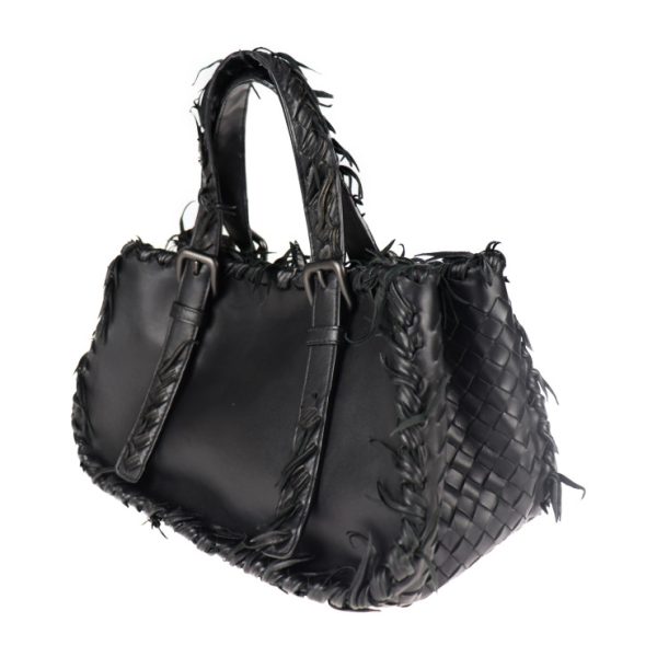 2012113007231 2 Bottega Veneta Handbag Leather Black Intrecciato