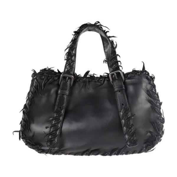 2012113007231 3 Bottega Veneta Handbag Leather Black Intrecciato