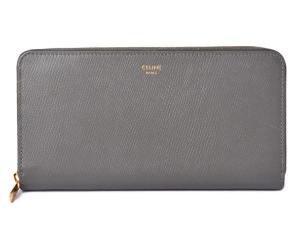 201229 10 ce 1 Celine Wallet Long Zippered Calfskin Grey