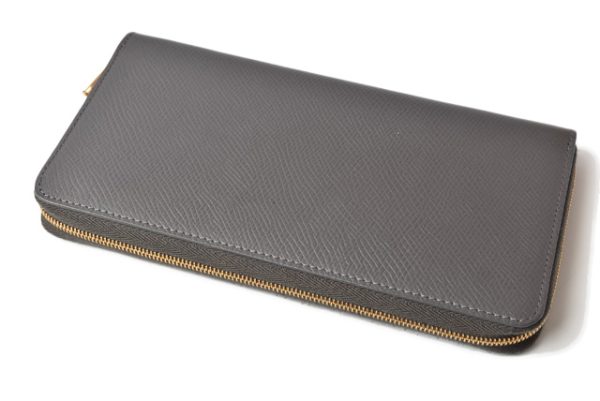 201229 10 ce 2 Celine Wallet Long Zippered Calfskin Grey