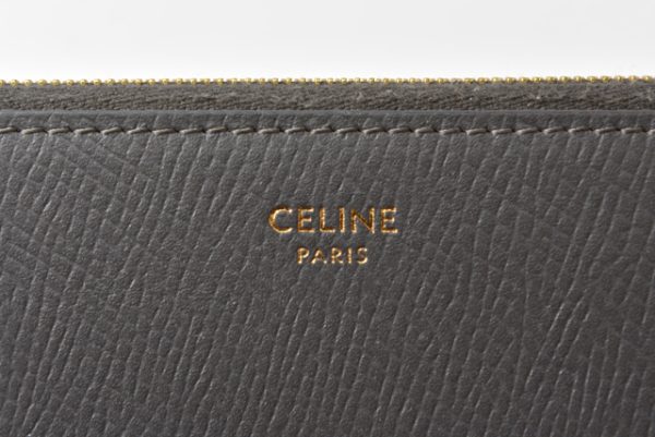 201229 10 ce 3 Celine Wallet Long Zippered Calfskin Grey