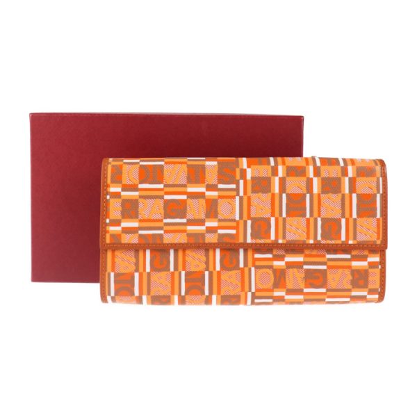 2013083001170 8 Salvatore Ferragamo PVC Leather Bifold Wallet Orange