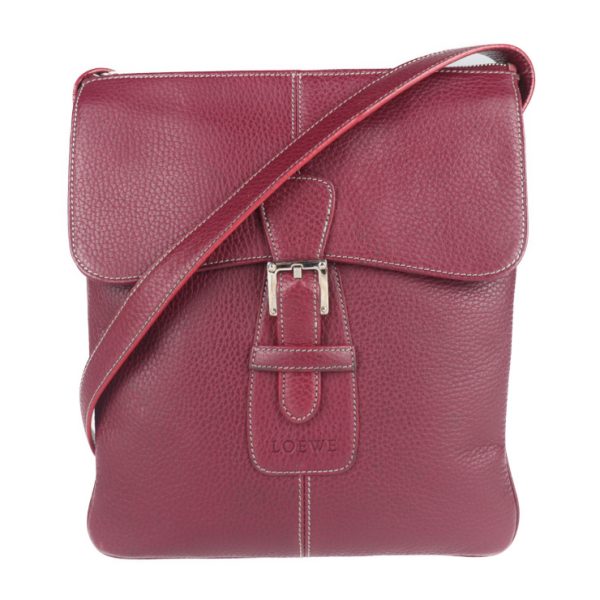 2013103002187 1 Loewe Leather Shoulder Bag Bordeaux