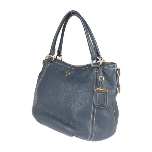 2013103002204 2 Prada Leather Handbag Blue