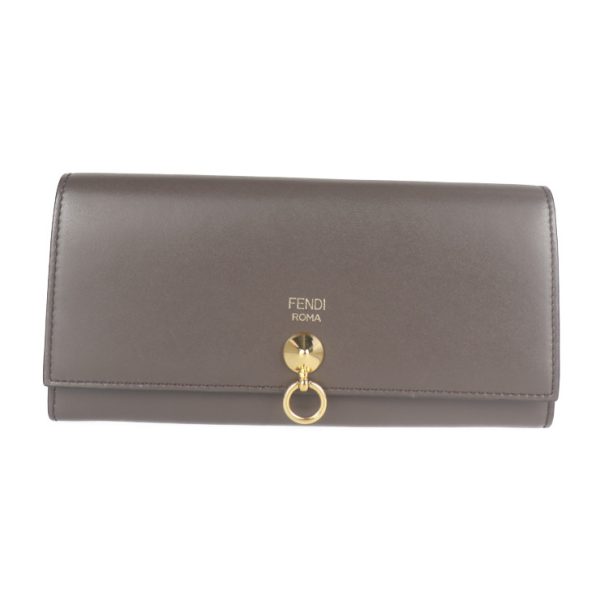 2013103002205 1 Fendi Leather Long Wallet Brown Bifold