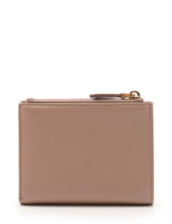 2014013002066 3 Prada Saffiano Leather Bifold Wallet Beige