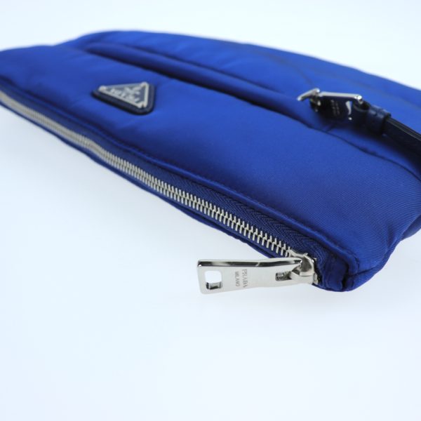 2014013002090 5 Prada Nylon Tessuto Bomber Clutch Bag Blue