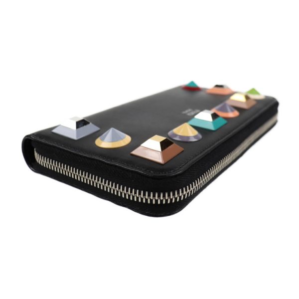 2014043002190 6 Fendi Long Wallet Leather Black Multicolor