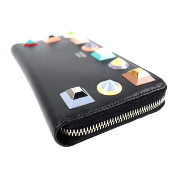 2014043002190 7 Fendi Long Wallet Leather Black Multicolor