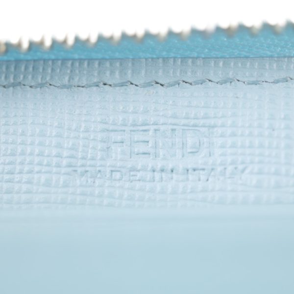 2014073002183 7 Fendi Long Wallet Leather Light Blue Flower Motif