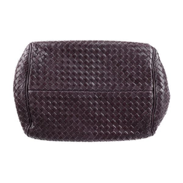 2015043007276 4 Bottega Veneta Intrecciato Handbag Leather Lizard Dark Purple