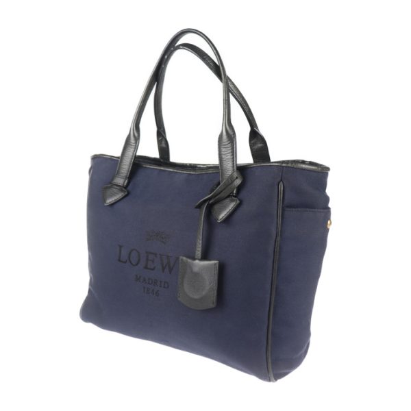 2015093002288 2 Loewe Leather Canvas Tote Bag Navy