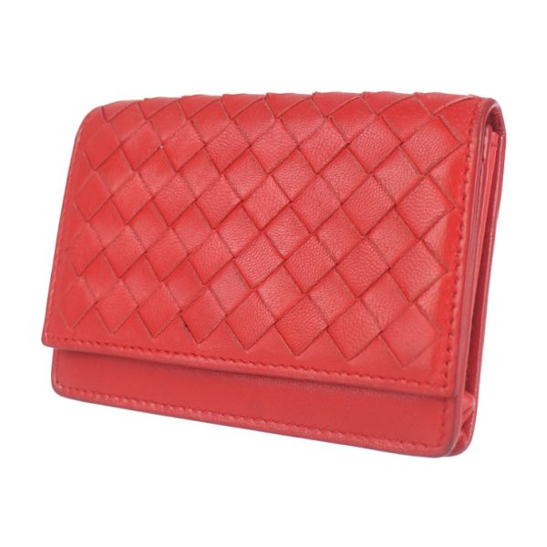 2016093007327 2 Bottega Veneta Business Card Holder Leather Red