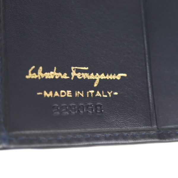 2016123002338 7 Salvatore Ferragamo Vara Leather Bifold Wallet Navy