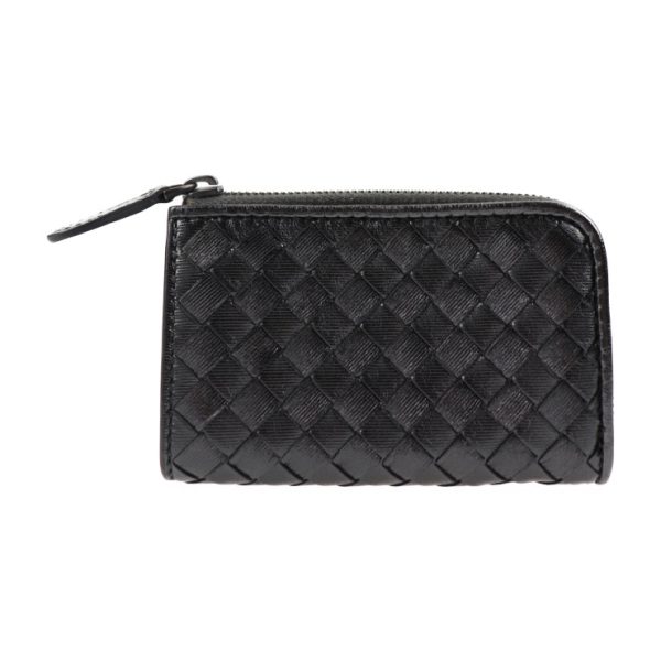 2017033002126 1 Bottega Veneta L Shaped Card Case Leather Gunmetal