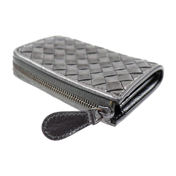 2017033002126 6 Bottega Veneta L Shaped Card Case Leather Gunmetal