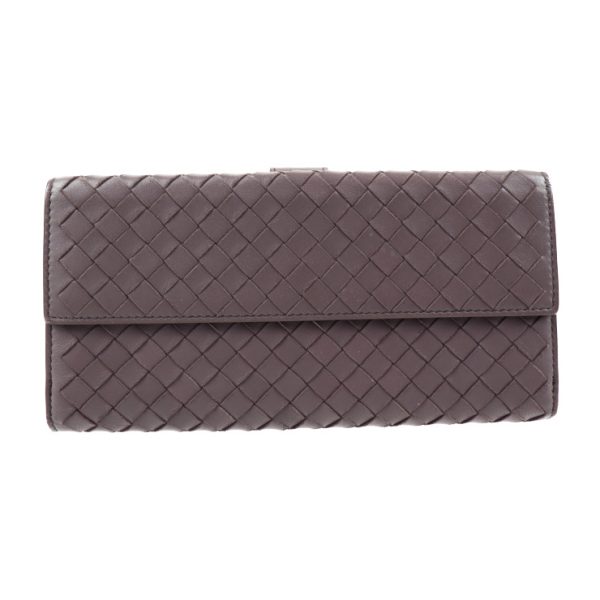 2017033002133 1 Bottega Veneta Intrecciato Long Wallet Leather Purple