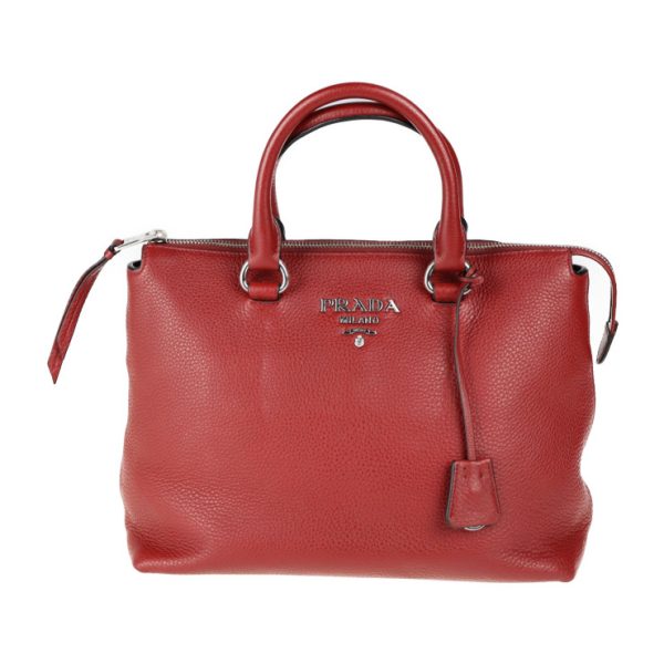 2017123007390 1 Prada Leather Handbag Rubino