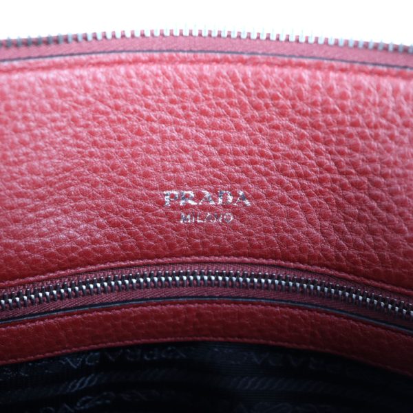 2017123007390 8 Prada Leather Handbag Rubino