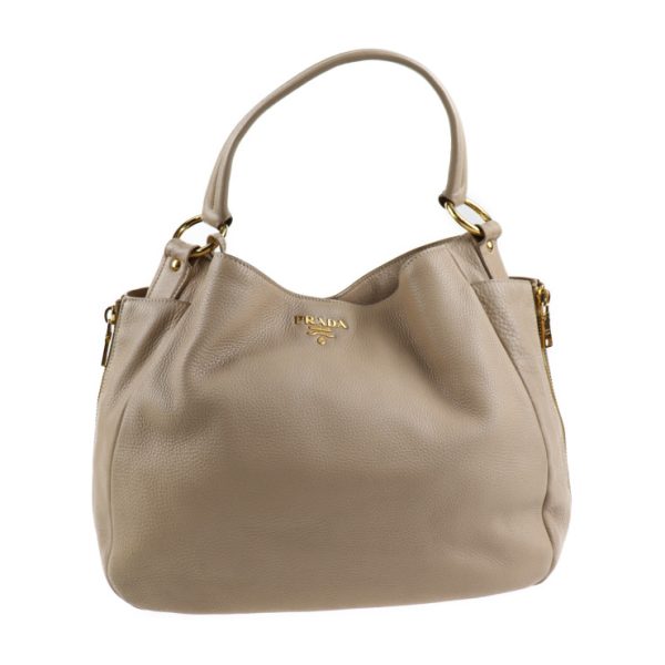 2018043008295 1 Prada Leather Shoulder Bag Beige