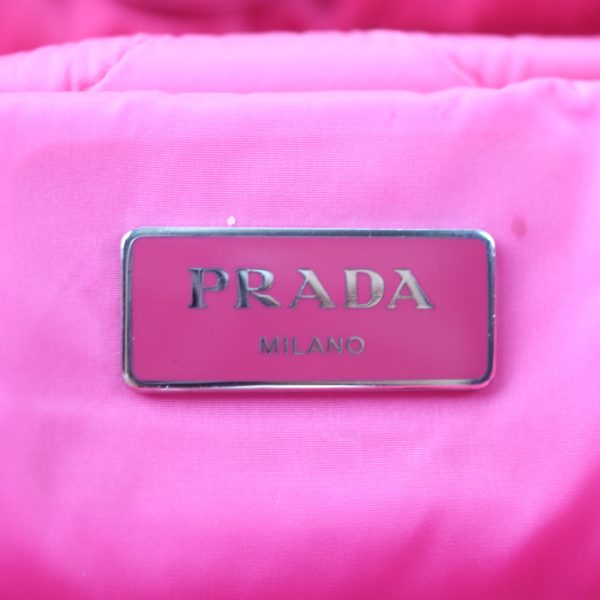 2018063007264 8 Prada Nylon Leather Bomber Handbag Pink