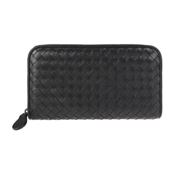 2018113002300 1 Bottega Veneta Intrecciato Long Wallet Leather Black