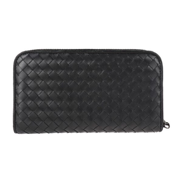 2018113002300 3 Bottega Veneta Intrecciato Long Wallet Leather Black