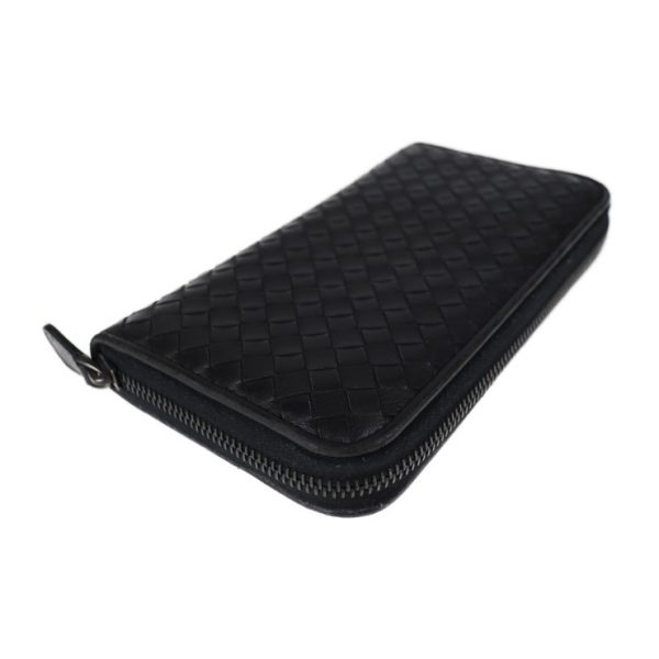 2018113002300 7 Bottega Veneta Intrecciato Long Wallet Leather Black