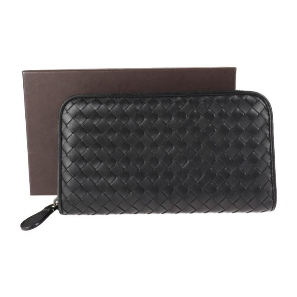 2018113002300 9 Bottega Veneta Intrecciato Long Wallet Leather Black