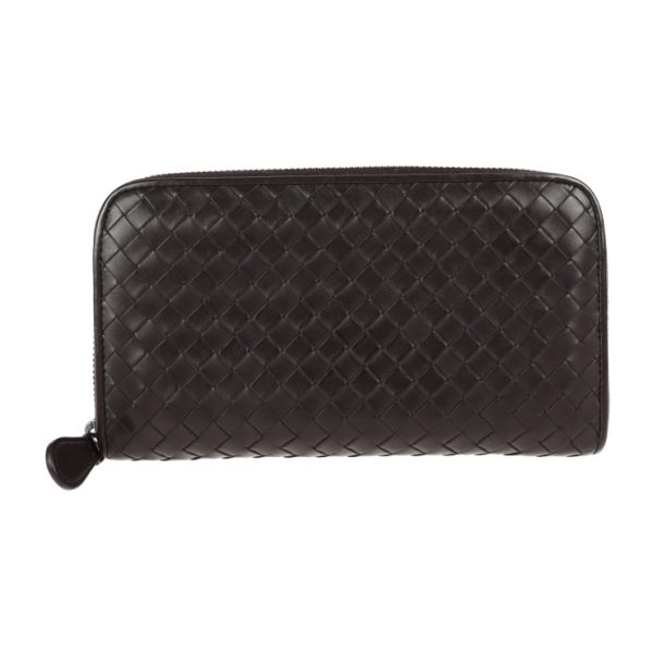 2018123001428 1 Bottega Veneta Intrecciato Long Wallet Leather Dark Brown