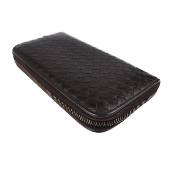 2018123001428 8 Bottega Veneta Intrecciato Long Wallet Leather Dark Brown