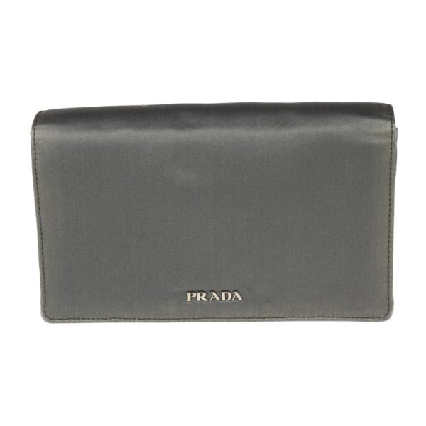 2019083007236 3 Prada Satin Bijou Clutch Bag Gray