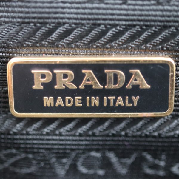 2020053007175 9 Prada Nylon Leather Handbag Black