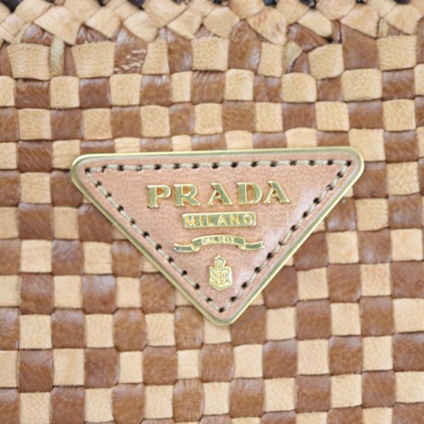 2020053007176 7 Prada Leather Clutch Bag Brown Beige