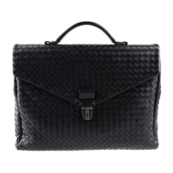 2020053007203 1 Bottega Veneta Intrecciato Business Bag Leather Black