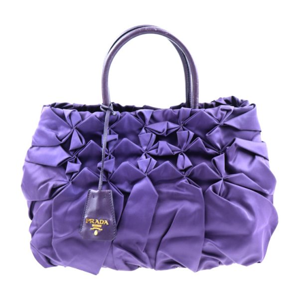 2021013002128 1 Prada Nylon Leather Handbag Purple