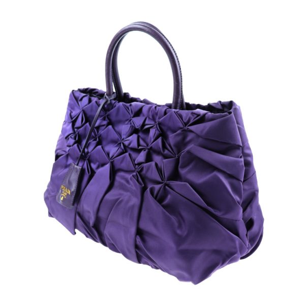 2021013002128 2 Prada Nylon Leather Handbag Purple