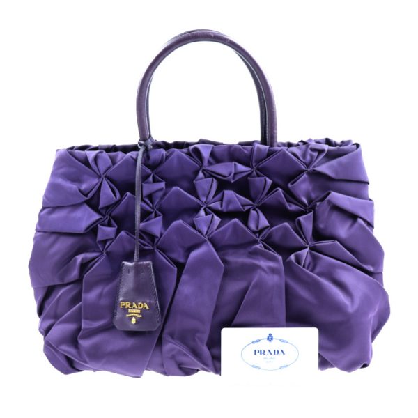 2021013002128 9 Prada Nylon Leather Handbag Purple