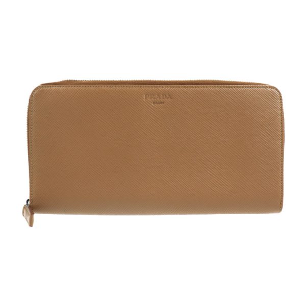 2021013002157 1 Prada Leather Organizer Long Wallet Camel