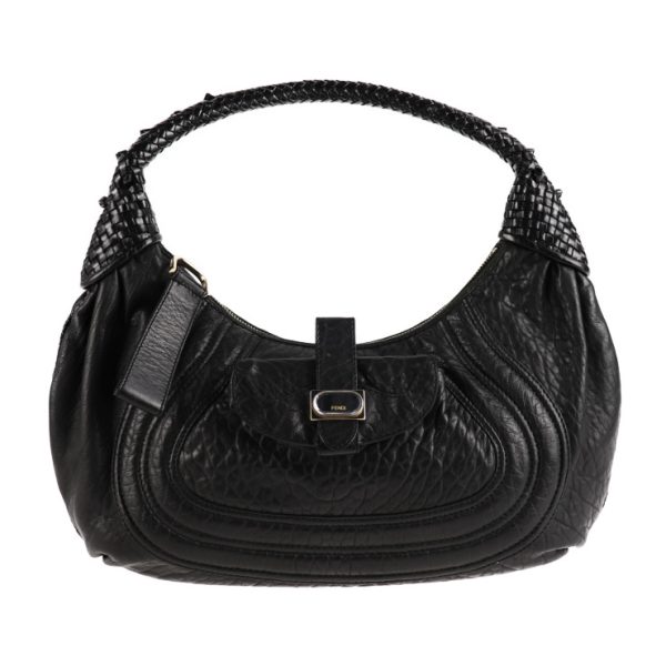 2021073002257 1 Fendi Mini Spy Leather Handbag Black