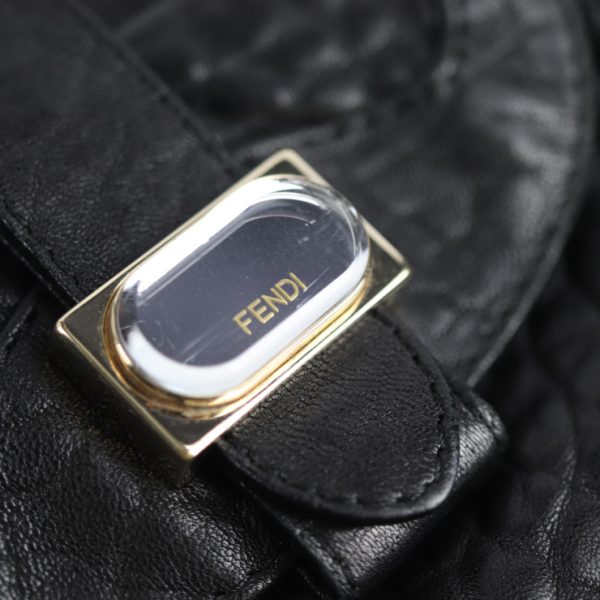 2021073002257 9 Fendi Mini Spy Leather Handbag Black