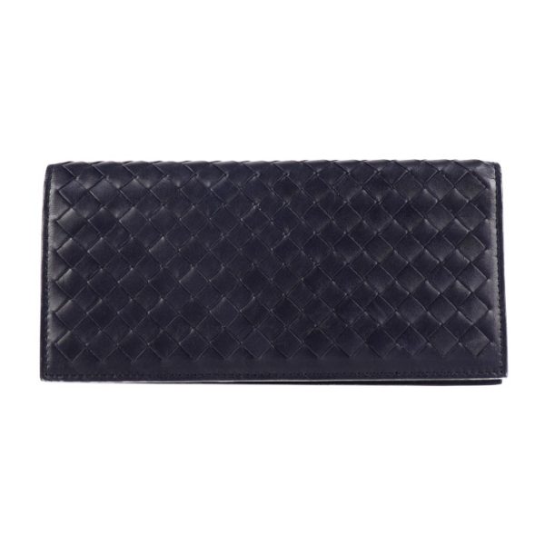 2021073002271 1 Bottega Veneta Intrecciato Long Wallet Leather Navy