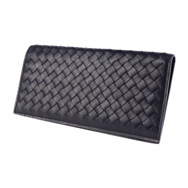 2021073002271 2 Bottega Veneta Intrecciato Long Wallet Leather Navy